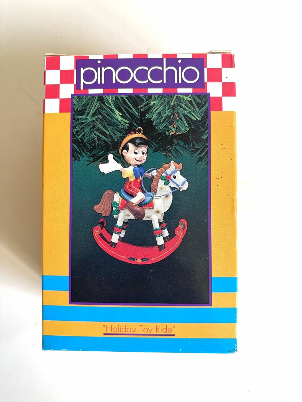 Vintage Enesco Pinocchio Holiday Toy Ride Ornament - NIB